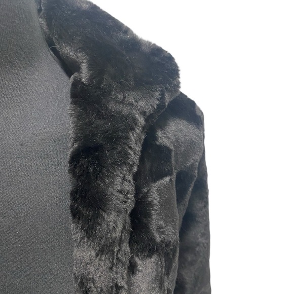 Merona Faux Fur Black Teddy Jacket - Like New - Women’s Small - Picture 5 of 7